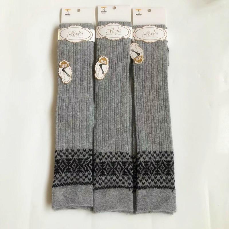 Chaussettes chaudes en laine pour femmes japonaises, longueur genou, pour l'automne et l'hiver