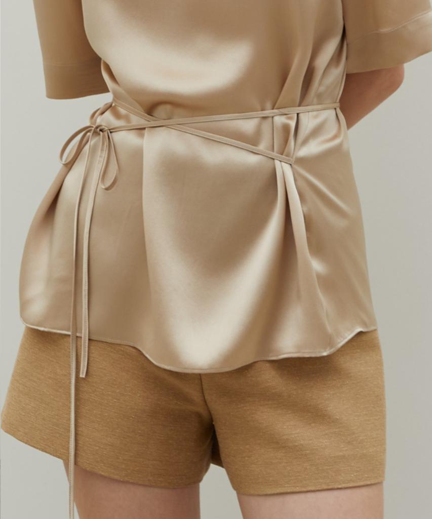 THE BOONDOCK SAINTS Textured Silk Shorts Camel