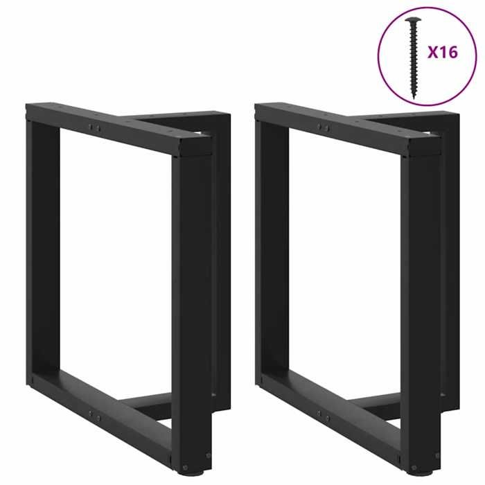 VidaXL Pieds de table à manger en T, 2 pièces, noir, 80 x 35 x (72-73) cm, acier 4013060