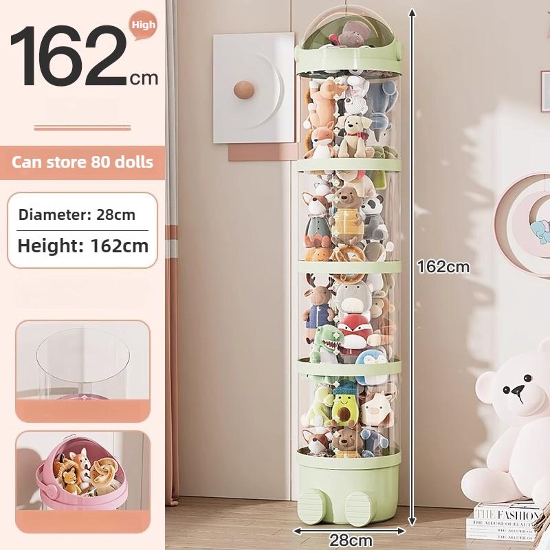Toy Storage Tube Doll Organizer Bucket Large Transparent Organizing Cylinder Multifunctional Luxury Plastic Organization Boxes