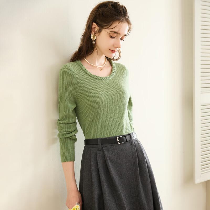 

TUHUANG Women s Pure Wool Cable Knit Pullover Sweater XL