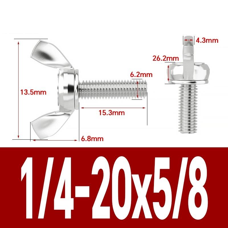 BSW / UNC 10#-24 1/4-20 Acciaio Inossidabile 304 A2 Viti Serrabili a Mano Bulloni a Farfalla Vite a Molla Regolabile