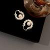 High-End Pearl Ear Buckle, Light Luxury Niche Design Crushed Silver Ear Buckle Fashion Earrings Women