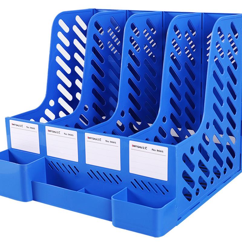 Four-Layer File Holder Organizer with Dividers for Office Supplies