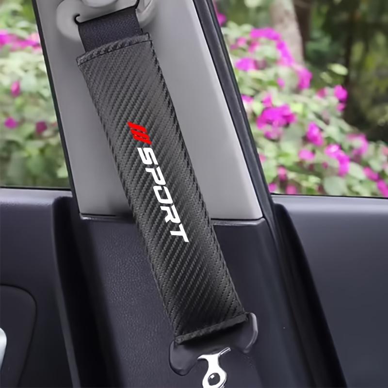 Carbon Fiber Texture Car Seat Belt Shoulder Pad Covers, Stylish Sport Design Universal Seat Belt Pads for All Seasons