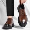 Affärsläder skor höst och vinter Brittisk stil formell avslappnad mjuk yta mjuk sula Derby bröllop ny