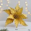 Fabric Plastic Christmas Artificial Flowers 25cm Ornaments Xmas Tree Decorations DIY Decoration Christmas Decor New Year