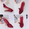 Sparkling Shoe Shape Jewelry Holder Stand with Multiple Storage Compartments Suitable for Earrings Rings and Necklaces