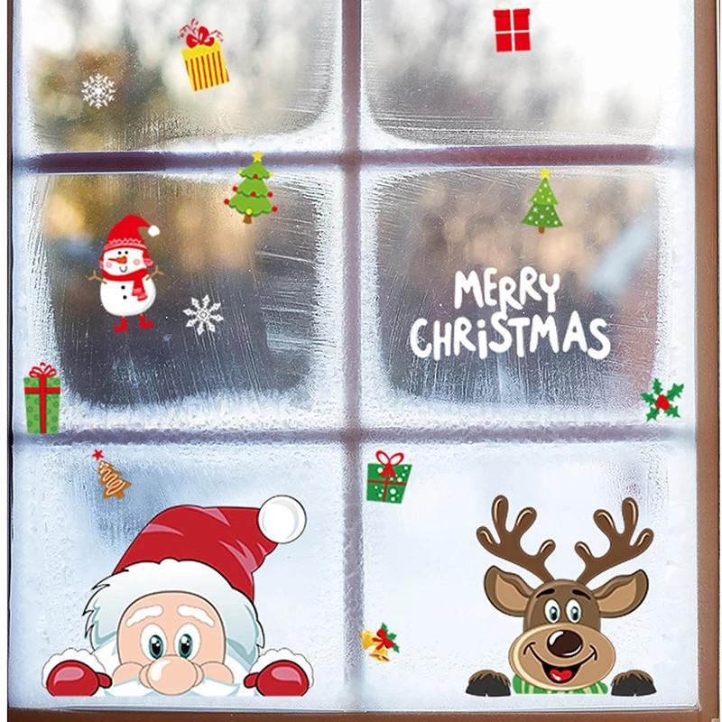 Window Christmas Merry Glass Stickers Decal New Year Kids Home Room Decoration