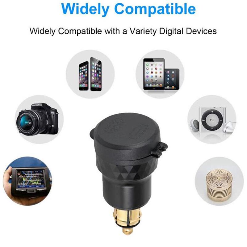 Dual USB Charger Hella DIN Plug Socket Adapter For BMW Ducati Motorcycle 12V-24V High Quality