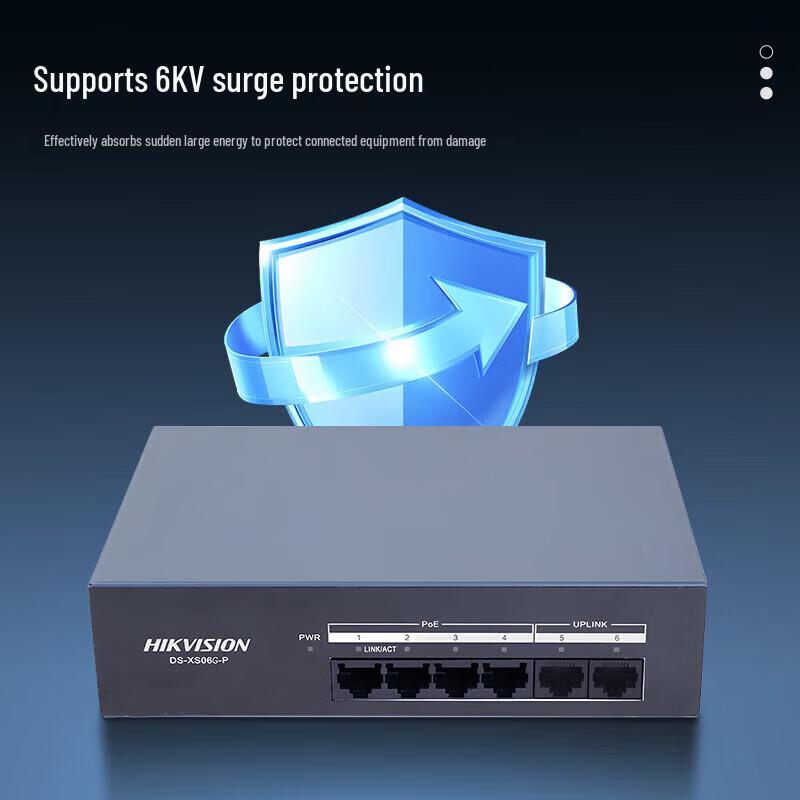 Hikvision 4-Port Gigabit PoE Switch CN Plug (adapter Included)