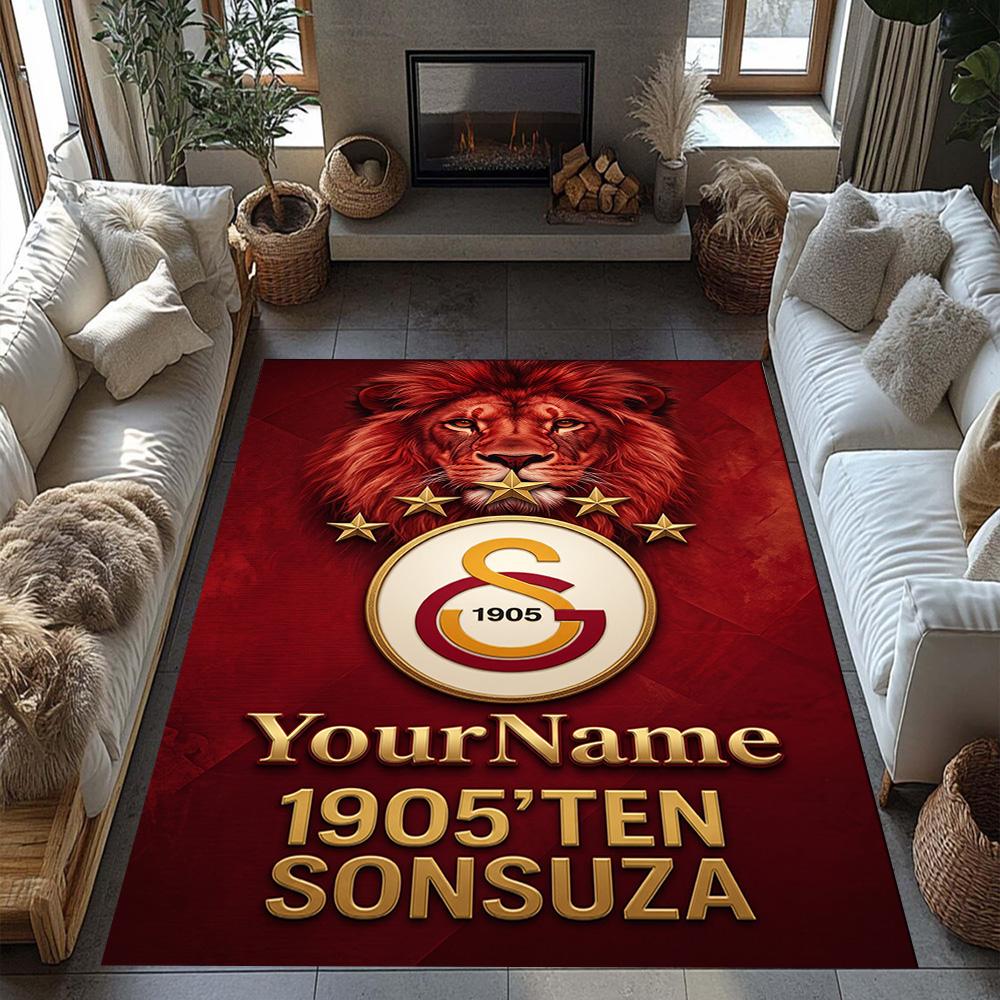 Galatasaray Personalized Text Floor Mat Suitable For Game Room Hallway Bedrooms Foyer Antislip Rug Anime Office Decor Wedding Party Gift