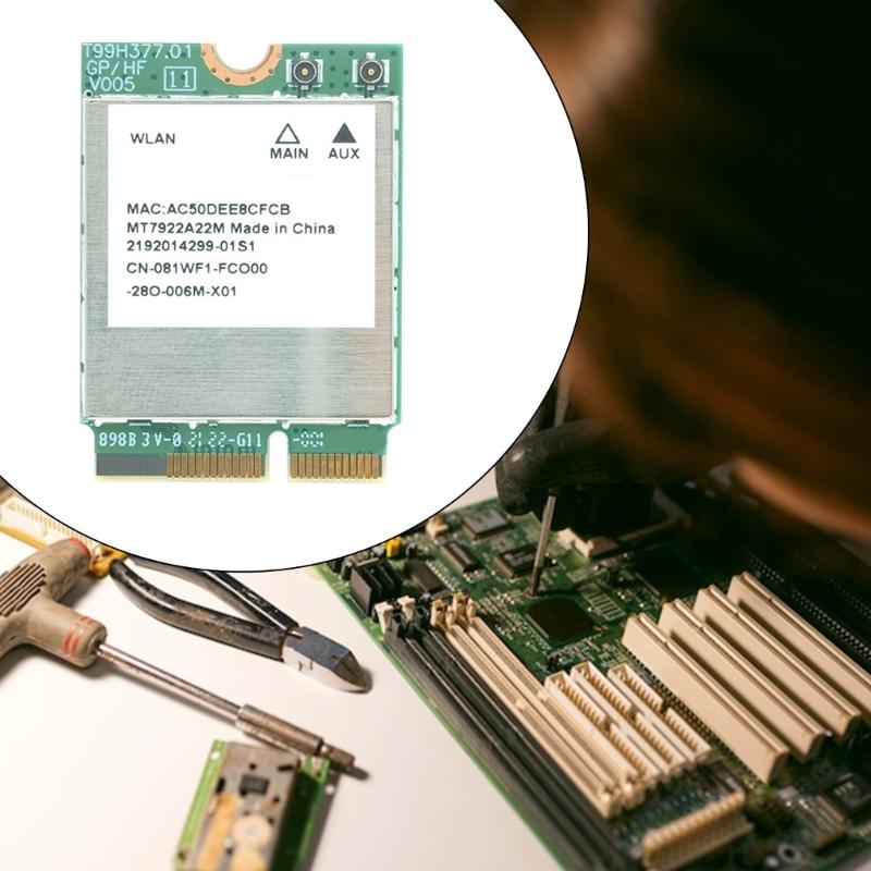 MT7922 WiFi 6E Card 6GHz/5GHz/2.4GHz  Triple Band Networking Adapter Bluetooth-Compatible 5.2 M.2 Interface
