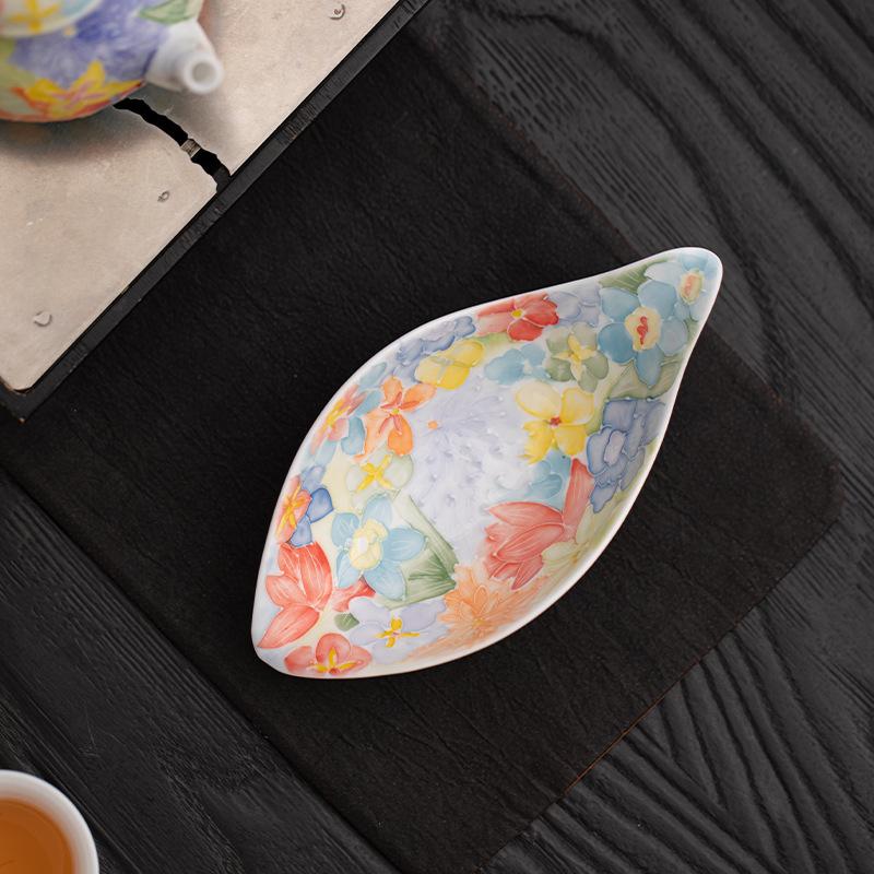 Hand drawn ceramic tea spoons, traditional Japanese tea ceremony tea sets, home and kitchen decorations, unique