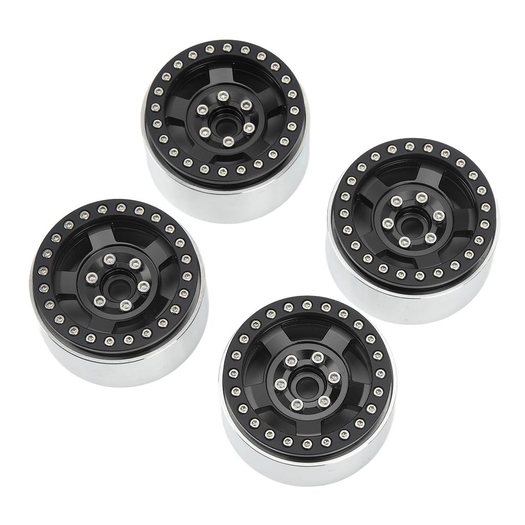 4pcs RC Car Wheel Professional Aluminium Alloy Replacement RC Wheel Rims for 1 10 RC Cars Black