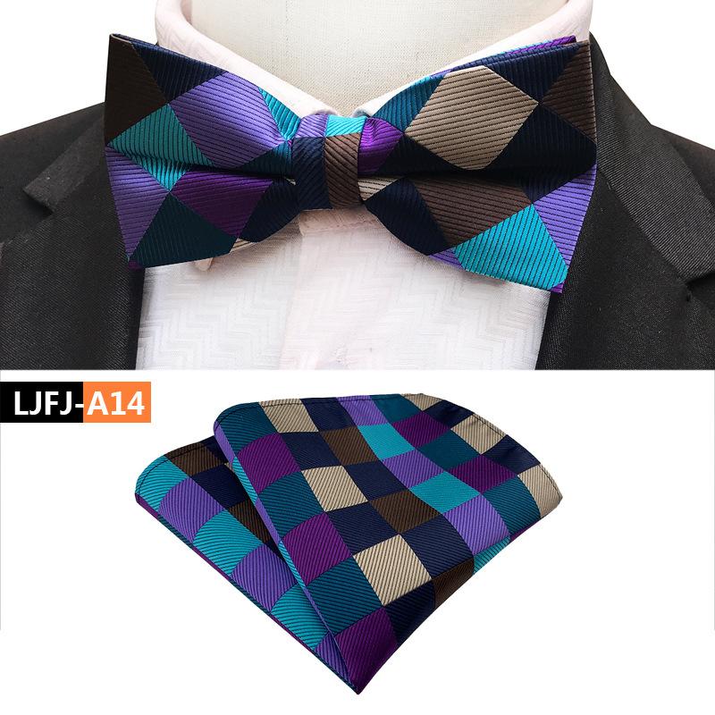 Set de papion cu buzunar și prosop la modă, papion de nuntă pentru mire și cavaler de onoare