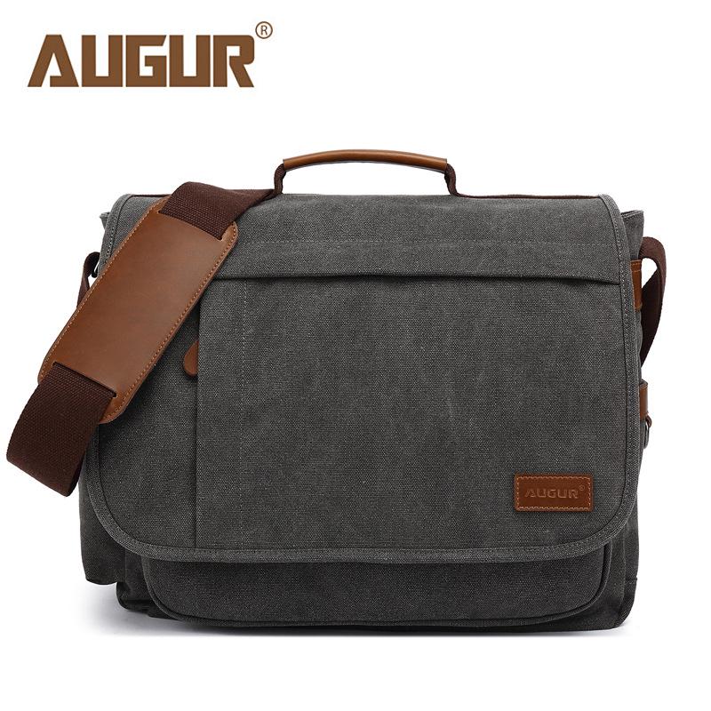 

AUGUR Men s Retro Canvas Crossbody Bag with Large Capacity and Laptop Compartment глубокий/серый