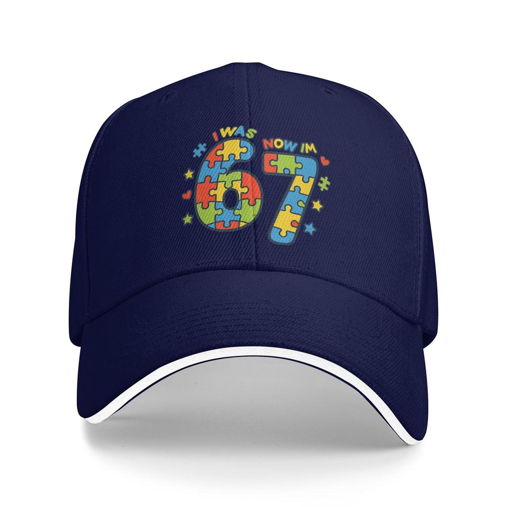 7 Year Old Autism Birthday I was 6 Now Im 7 Funny Six Seven Baseball Cap Couple Trucker Hat Summer Running Hippie Baseball Caps