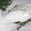 Simulation White Peacock Christmas Tree Decoration Natural Feather Pendant