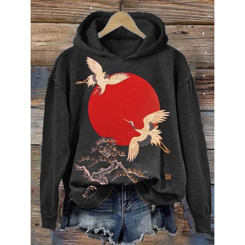 Casual Shirt Trend Japanese Ethnic Style Cherry Blossom Art Print Loose Coat