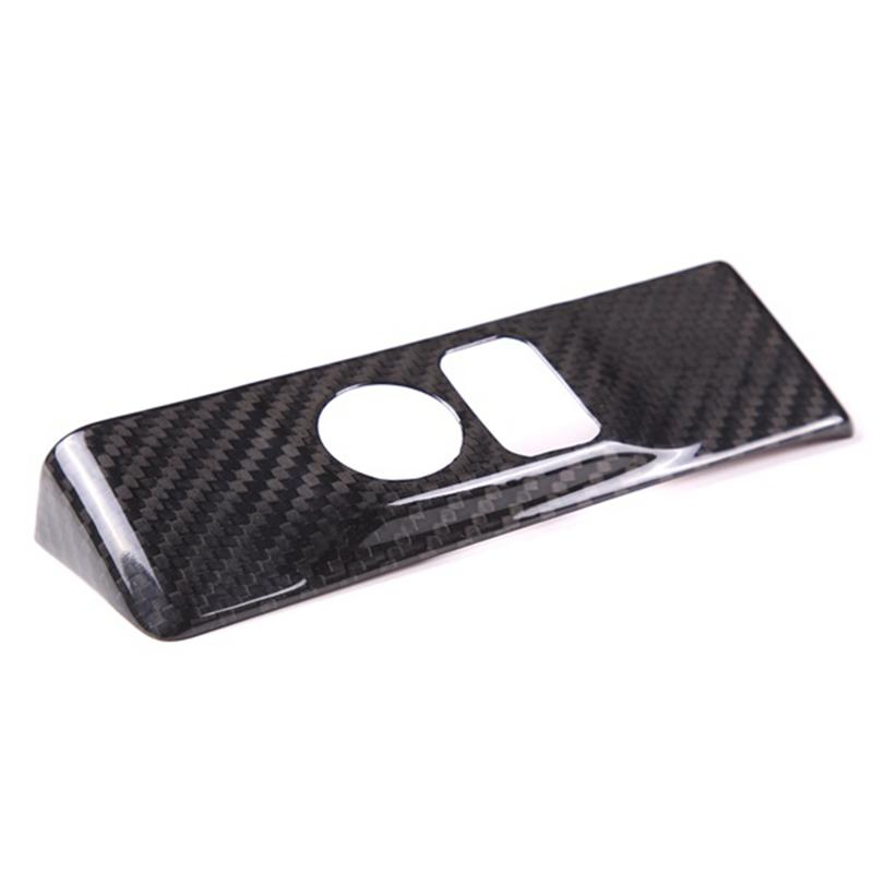 Car Headlight Adjustment Switch Trim Cover Carbon Fiber for Nissan GTR R35 2008-2016 Interior Accessories(Black)