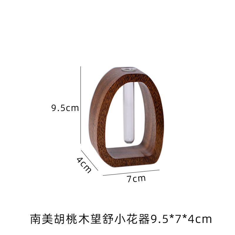 

Ваза из прозрачного стекла из орехового дерева, креативное украшение для дома, лечебная маленькая ваза, мини-цветочная композиция из цельного дерева, украшение для стола