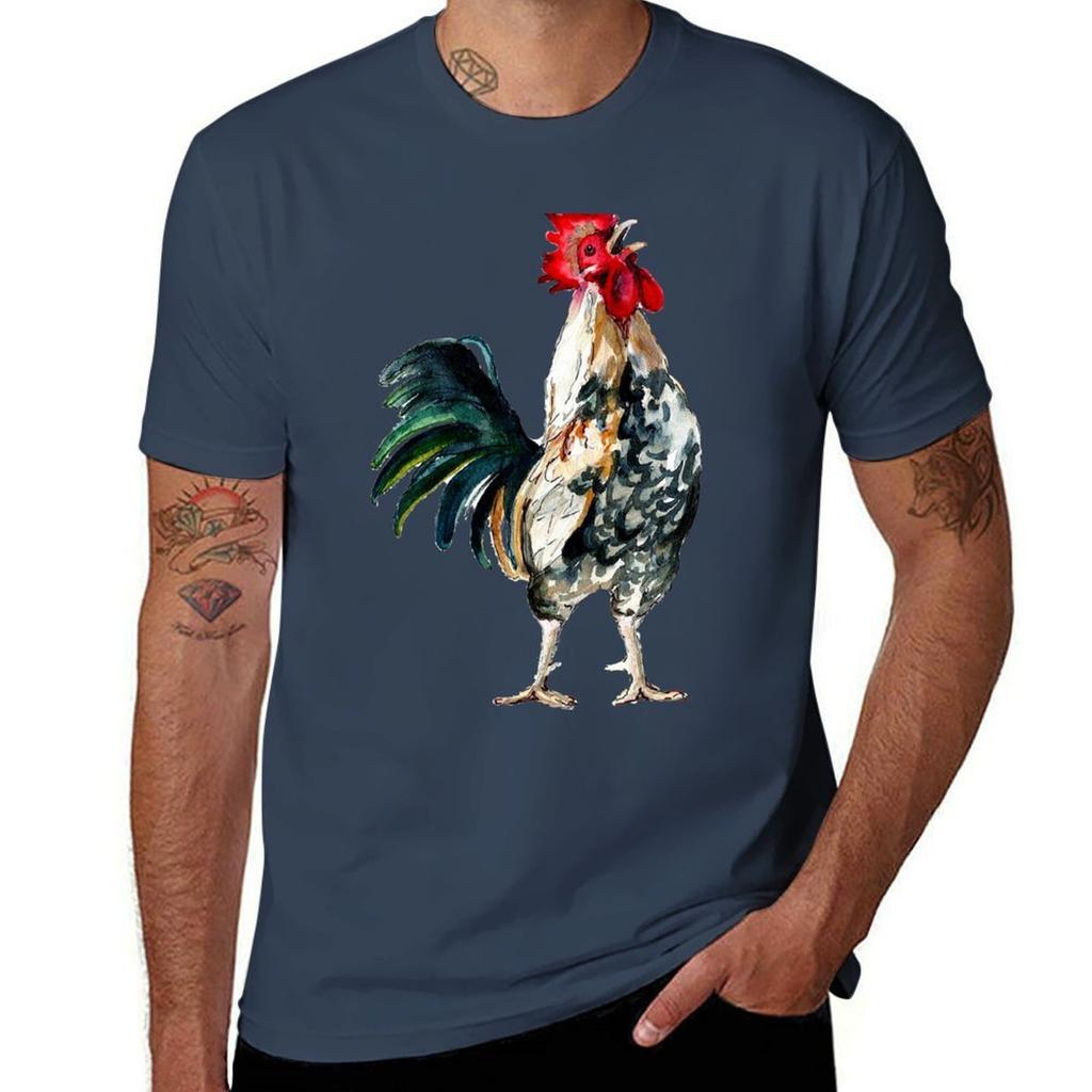 Rooster TShirt Novelty Print Casual Tee Shirt