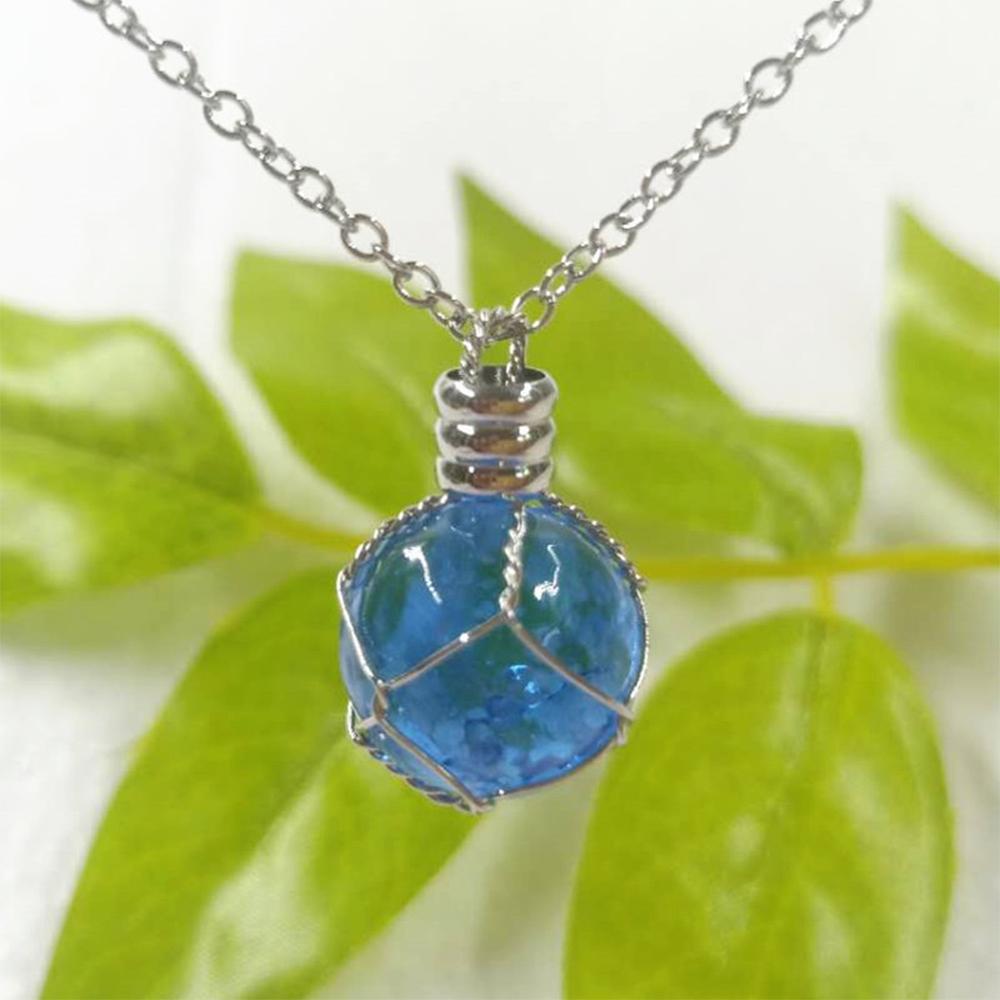 Lady‘s Unisex Magic Chic Charm Pendant Glow In The Dark Crystal Jewelry Necklace Ball Luminous