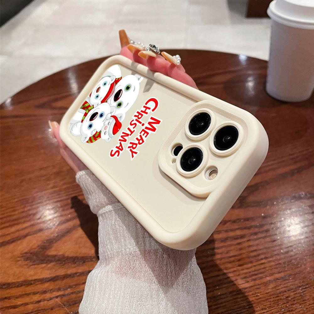N101 Merry Christmas Art Soft Angel Eyes Phone Cases for iPhone 16 15 14 13 11 Pro Max 8 7 6s Plus 12 Mini XR XS Max SE Shockproof Cover