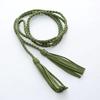 Leather Designer Braid Waist Belt With Tassel