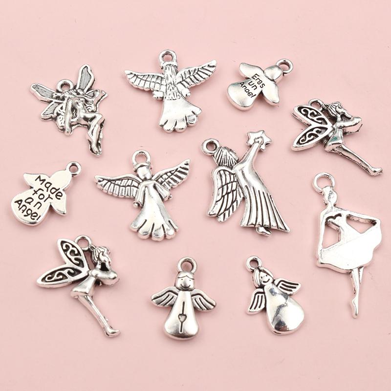 20pcs Angel Charms Pendant Zinc Alloy Metal Small Elf Girl DIY Jewelry Making Accessories Findings for Necklace Bracelet