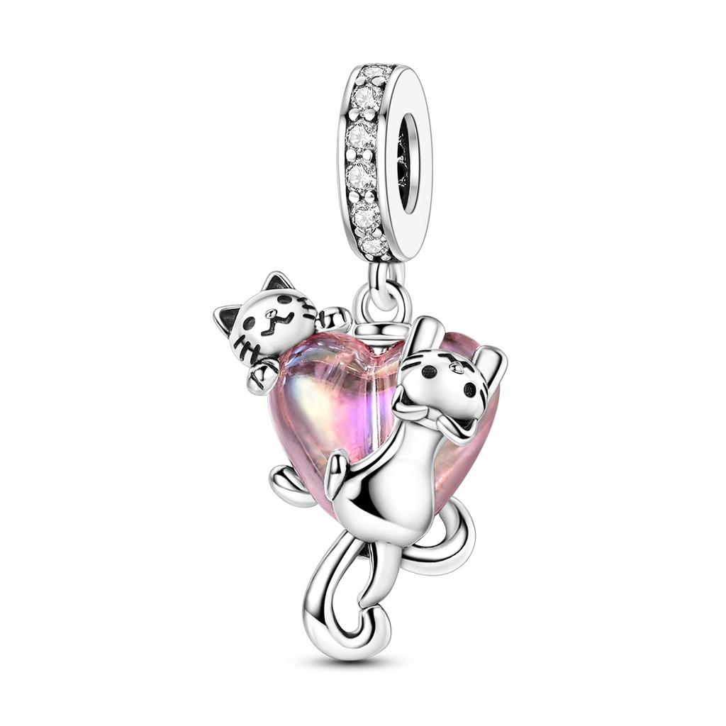 Copper Charm Baed Bow Family Girl For Bracelet Pendant Making Woman Jewelry