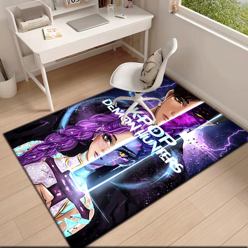 1pc K-Pop themed poster Carpet Rug for Living Room Bedroom Home Sofa Decoration,Kids play Non-slip Floor Mat