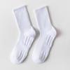 Men's White Summer Basketball Socks - Sweat-Absorbent, Deodorant, Mid-Tube, Ideal for Running & Sports