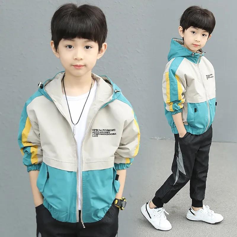 Kinder-Kapuzenjacke für Frühling/Herbst: Stylisches Zweifarbiges Design für ältere Kinder