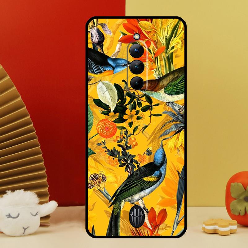 Garden Birds Vintage Tropical FLORAL Case For Nubia Red Magic 10 Pro Plus 6 7 Pro 6S 7S 5G 6R RedMagic 9S 8S 8 9 Pro Plus Cover