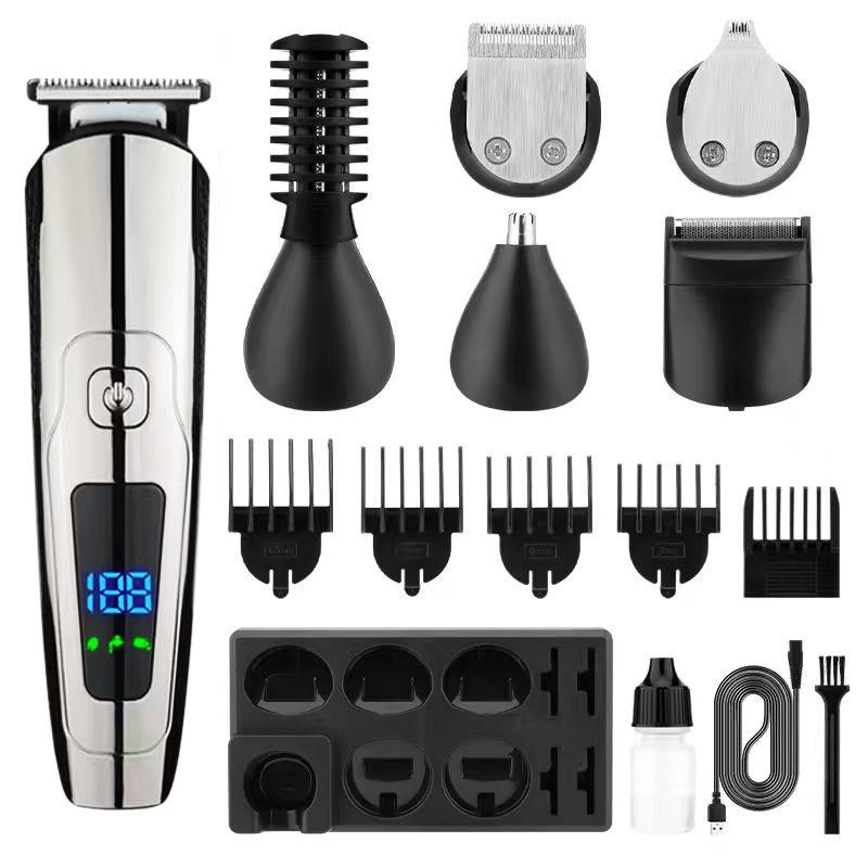 Waterproof electric shaver, household men's hair clipper, multi-functional electric nose hair trimmer set wholesale