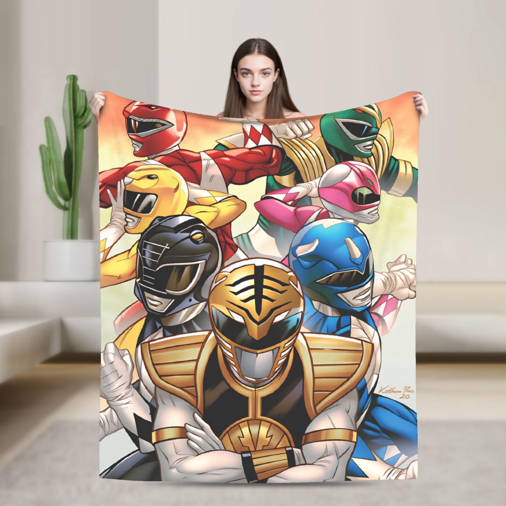 

M-Mighty Morphin Soft Blanket Cartoon P-Power Rangers Decorative Plush Bedding Throws Outdoor Flannel Bedspread Sofa Bed Cover 75cmx90cm