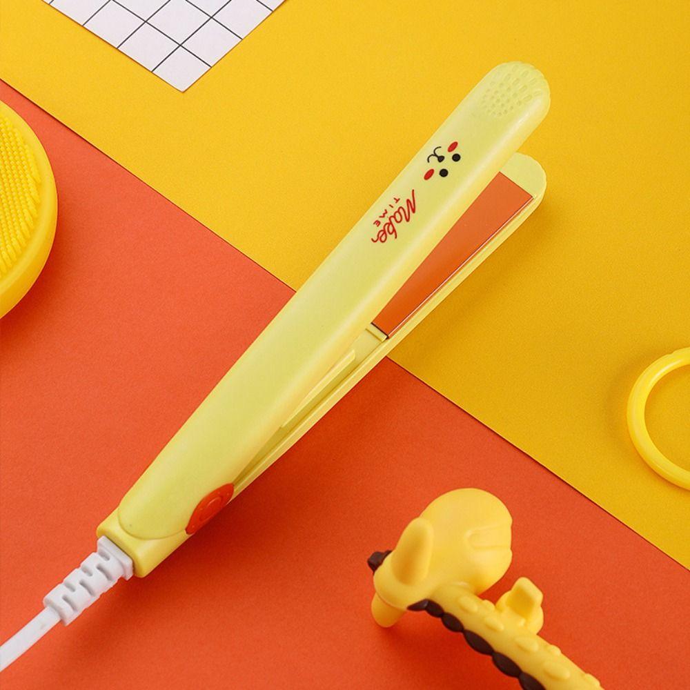 

Мини-щипцы для завивки волос, быстрый нагрев, выпрямитель для волос, симпатичные вьющиеся челки для студентов жёлтый