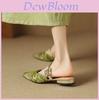 Chinese Style Textured Water Drill Flat Sandals With Jacquard Design For Adult Casual Wear