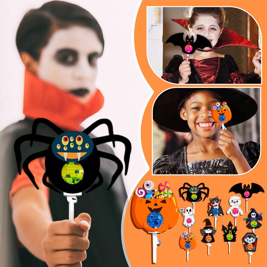 New Halloween Decoration Theme Paper Lollipop Card Scene Layout Props Party Supplies