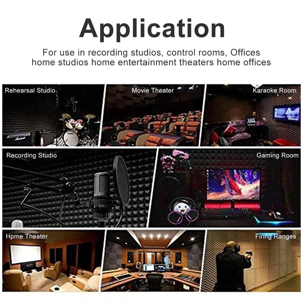 12 stücke Akustische Baumwolle Schalldichte Schaum Pad Wand Aufnahme Studios Büros Sound Absorber Isolierung Panels Akustische Schaum Matte