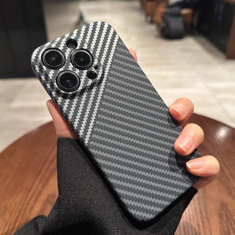 

Роскошный чехол для телефона с текстурой под карбон для For Iphone X XS XR 15 14 13 12 11 Pro Max Plus Ударопрочный бампер PC-крышка For iPhone 15 Pro