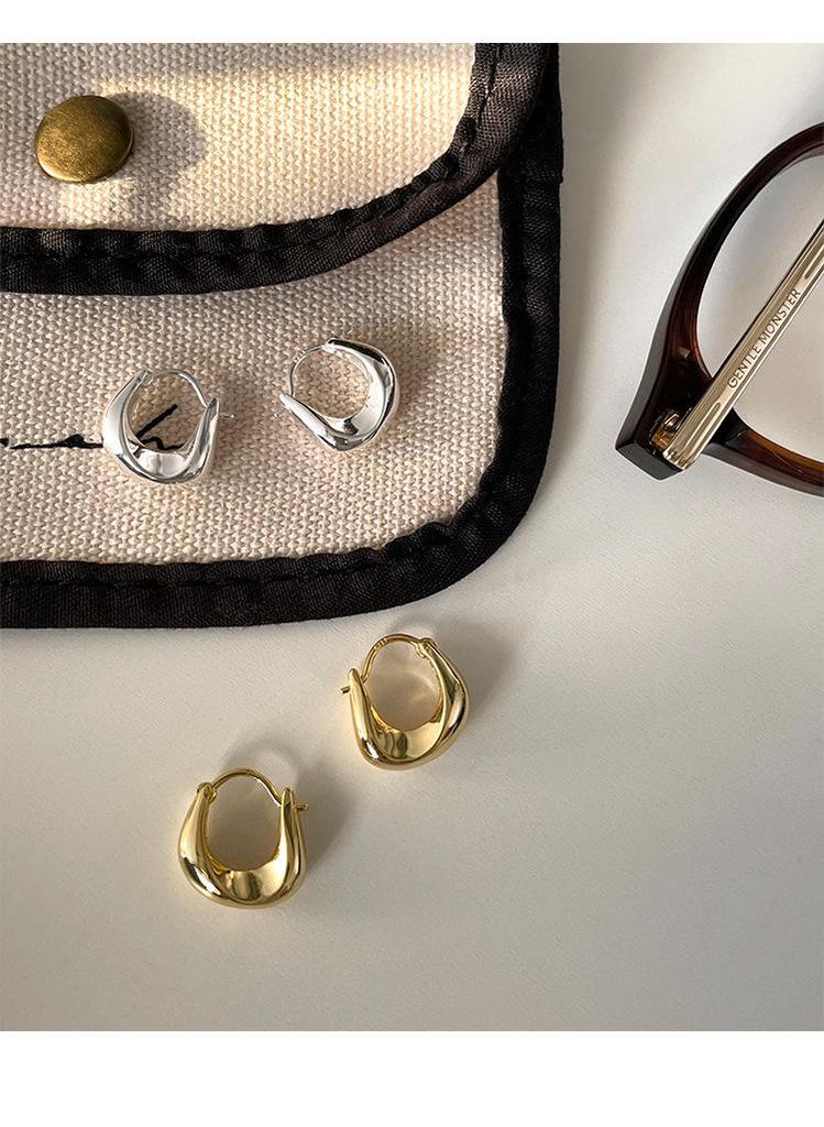 Irregular Niche Design 925 Silver Ear Hoops - Trendy Earrings for a Chic, Fashionable Look