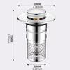 1PCS Universal Rebound Drain Plug Filter Metal Basin Pop-up Sink Filter with Hair Catcher Bathroom Sink Drain Stopper