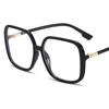 Women Transparent Oversized Square Glasses Frames Fashion Korea Plain Eyewear Zero Points Optical Spectacles