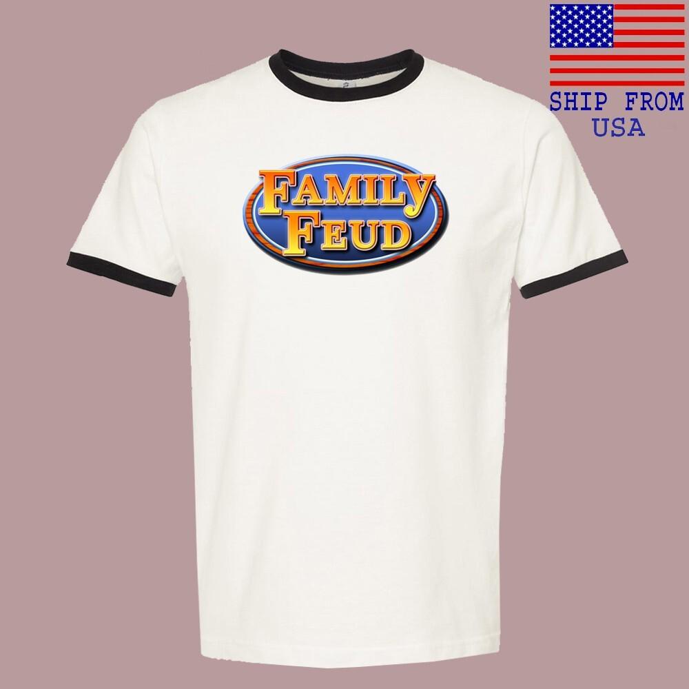 Family Feud Men#039;s Ringer Black Size S3XL Unisex T-Shirt XXL