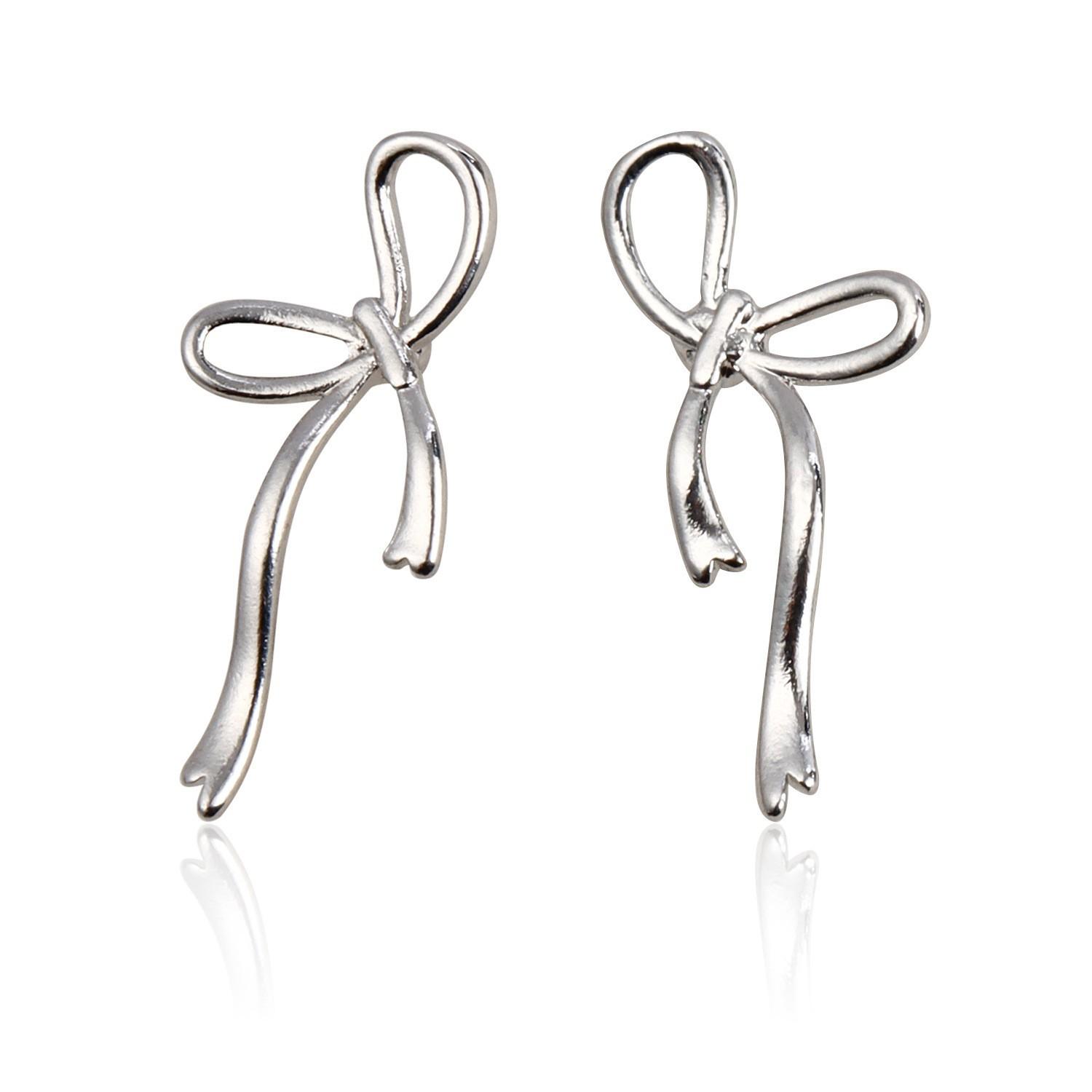 Cross-Border Jewelry, Amazon Temperament Super Fairy Bow Earrings Women, Geometric Stud Earrings Trendy Versatile Earrings