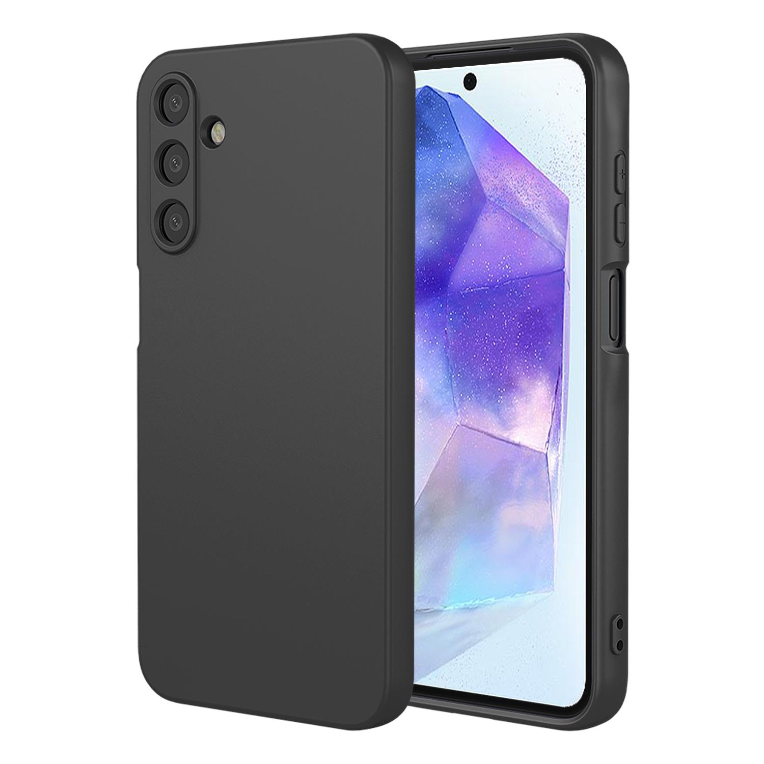 

Гибкий жидкий силиконовый чехол для Samsung Galaxy A15 5G A25 A35 A55 A05 A05S A14 A24 A34 A54 Защитный чехол Мягкий полный защитный чехол For Samsung A34 5G чёрный