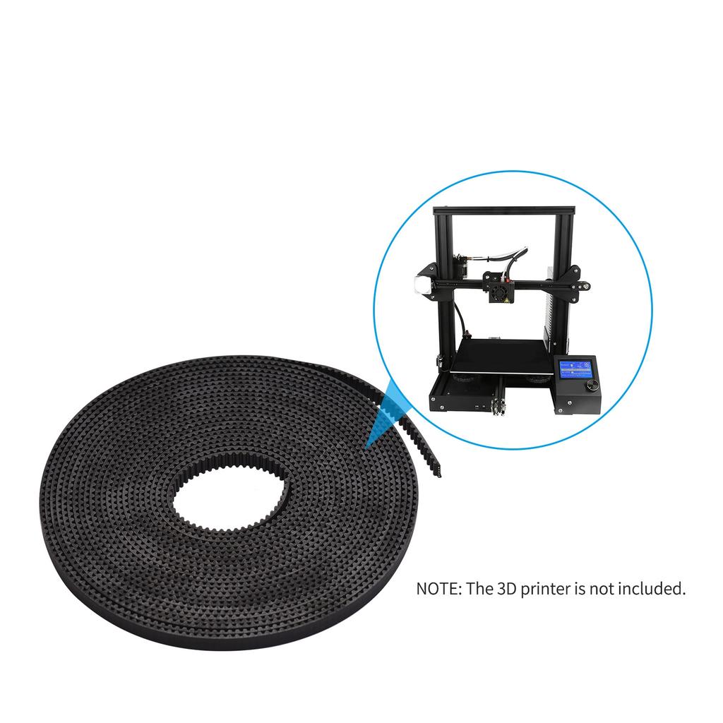 3D Printer Accessary 2GT Timing Belt Width 6mm 5M 16.4ft Length with 10 Brass Copper Buckle for Creality Ender 3 Ender
